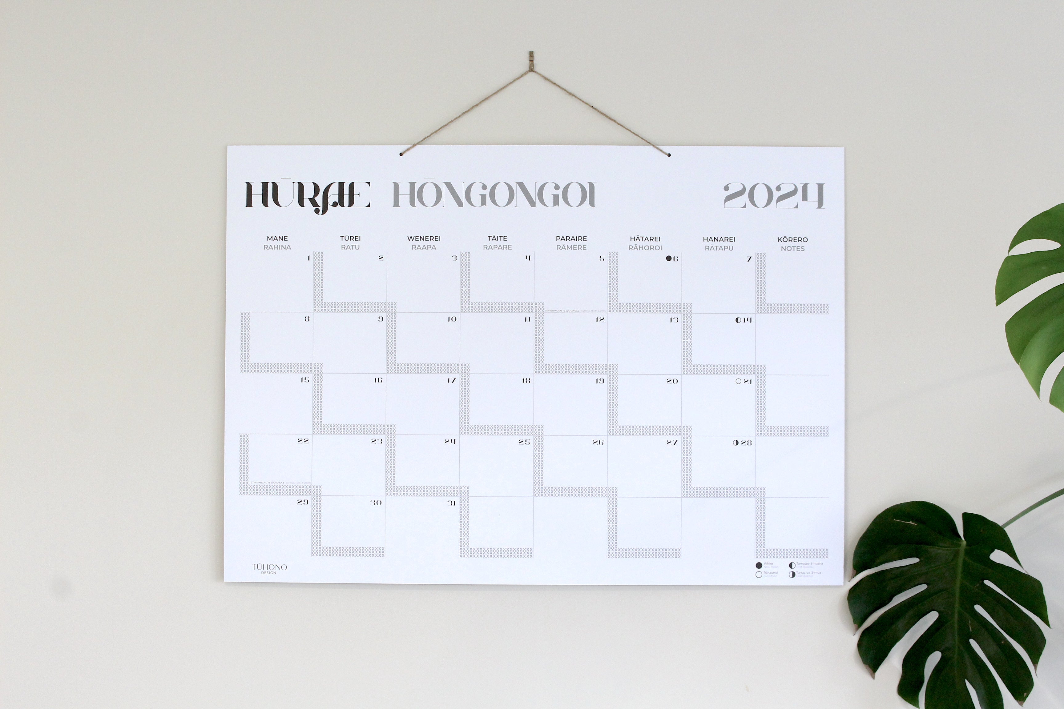 Māori Calendar Poutama Tukutuku 20242025 (Midyear) Tuhono Design