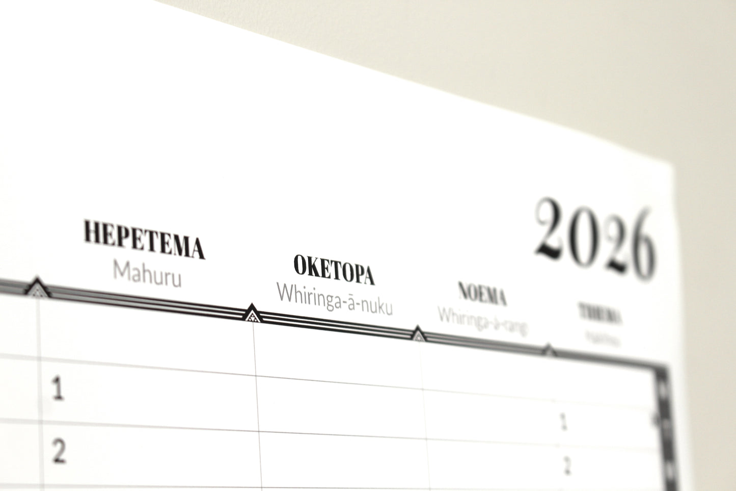 PRE-ORDER: Bilingual Māori Wall Planner - 2026