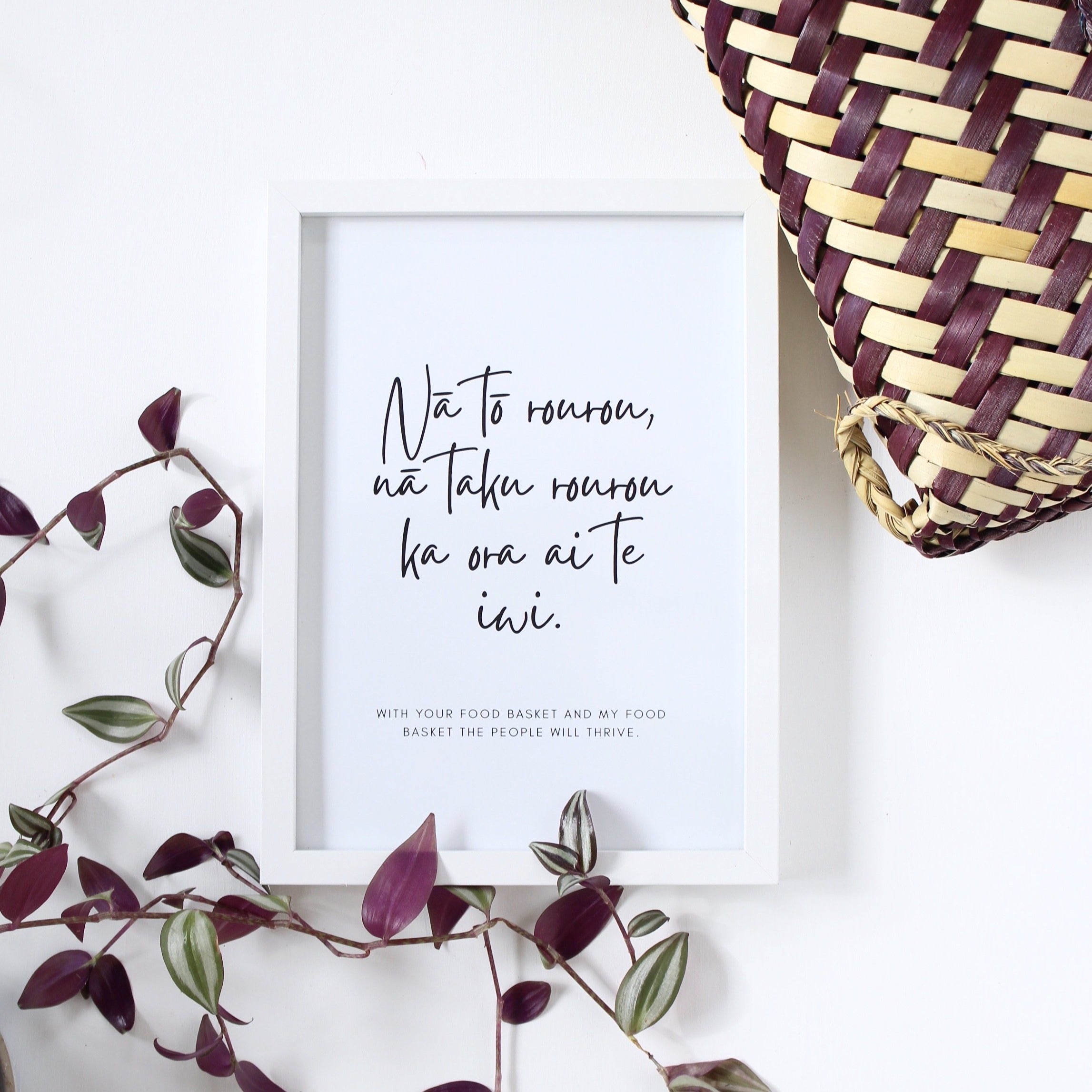 Nat Roura Nā tō rourou - Māori Print – Tuhono Design