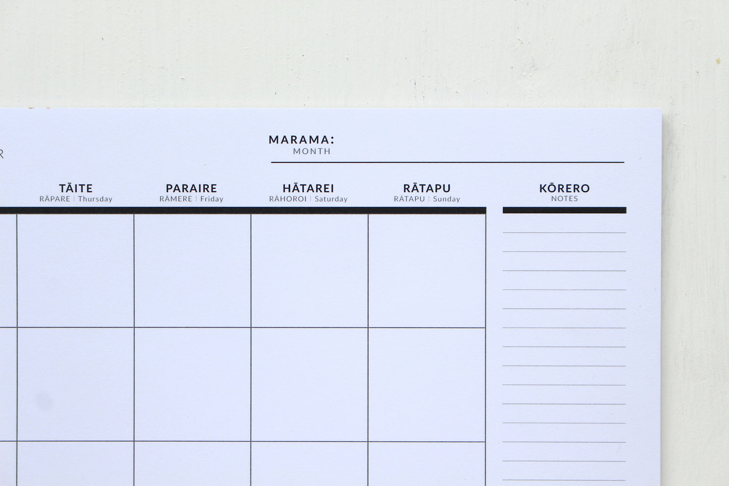 Monthly Planner Pad - Mahere Marama