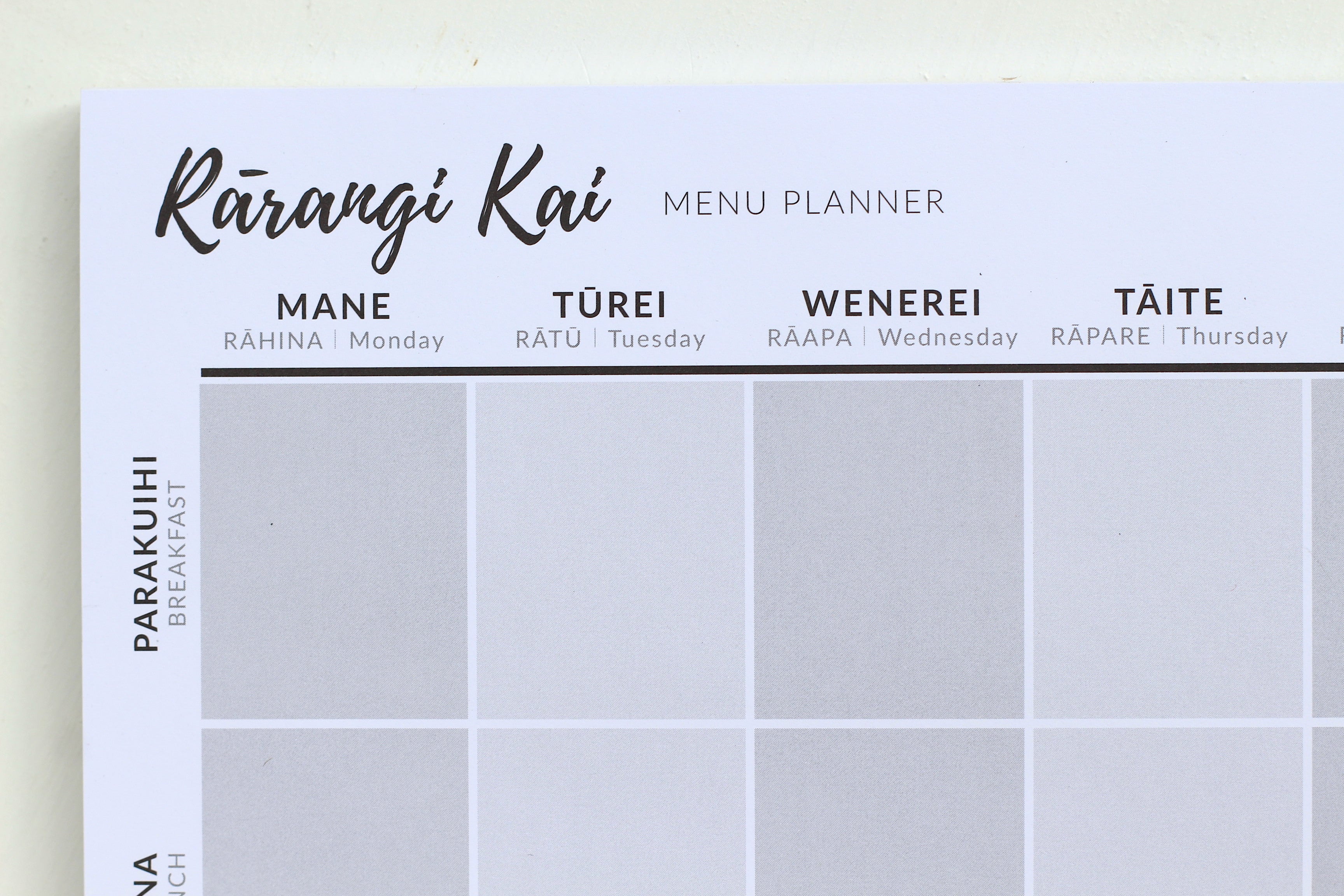 Menu Planner Pad – Tuhono Design